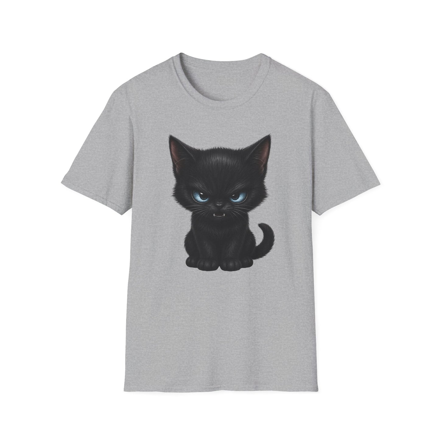 Black Angry Kitten T-Shirt — Cute Grumpy Cat Graphic Tee
