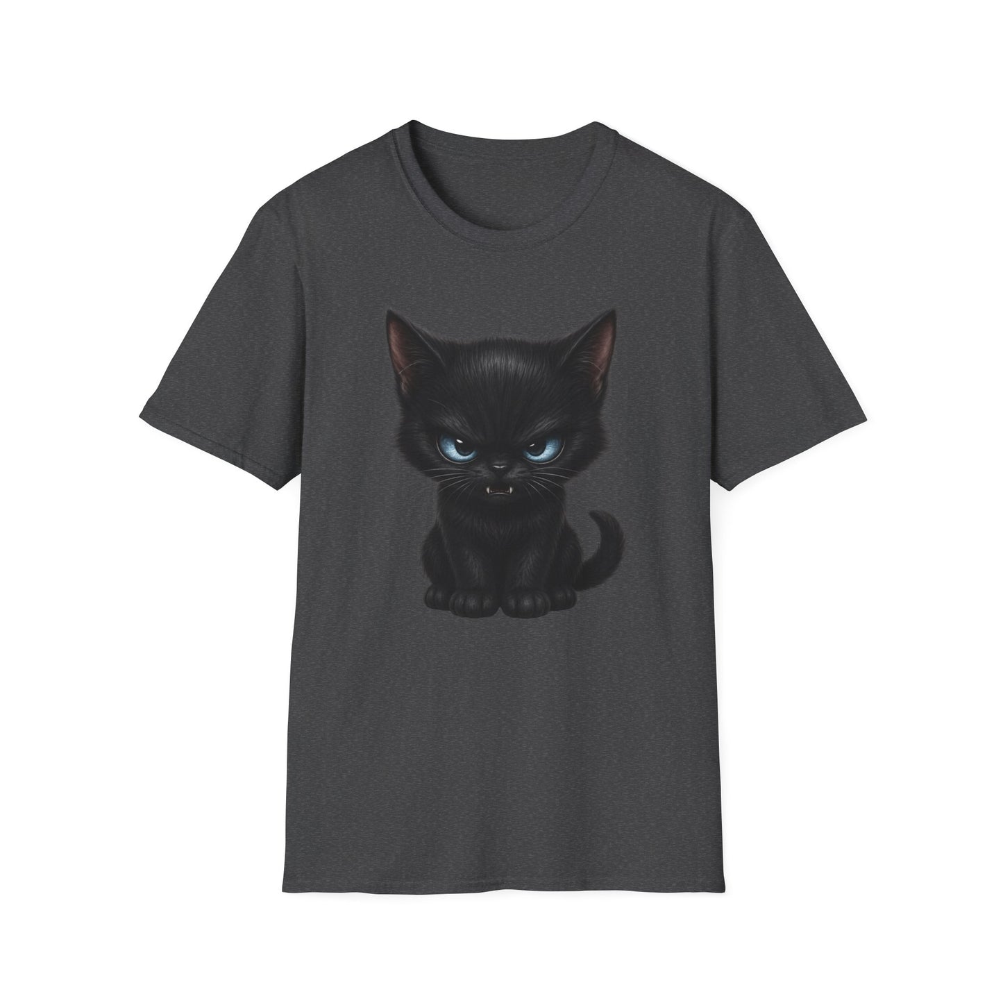 Black Angry Kitten T-Shirt — Cute Grumpy Cat Graphic Tee