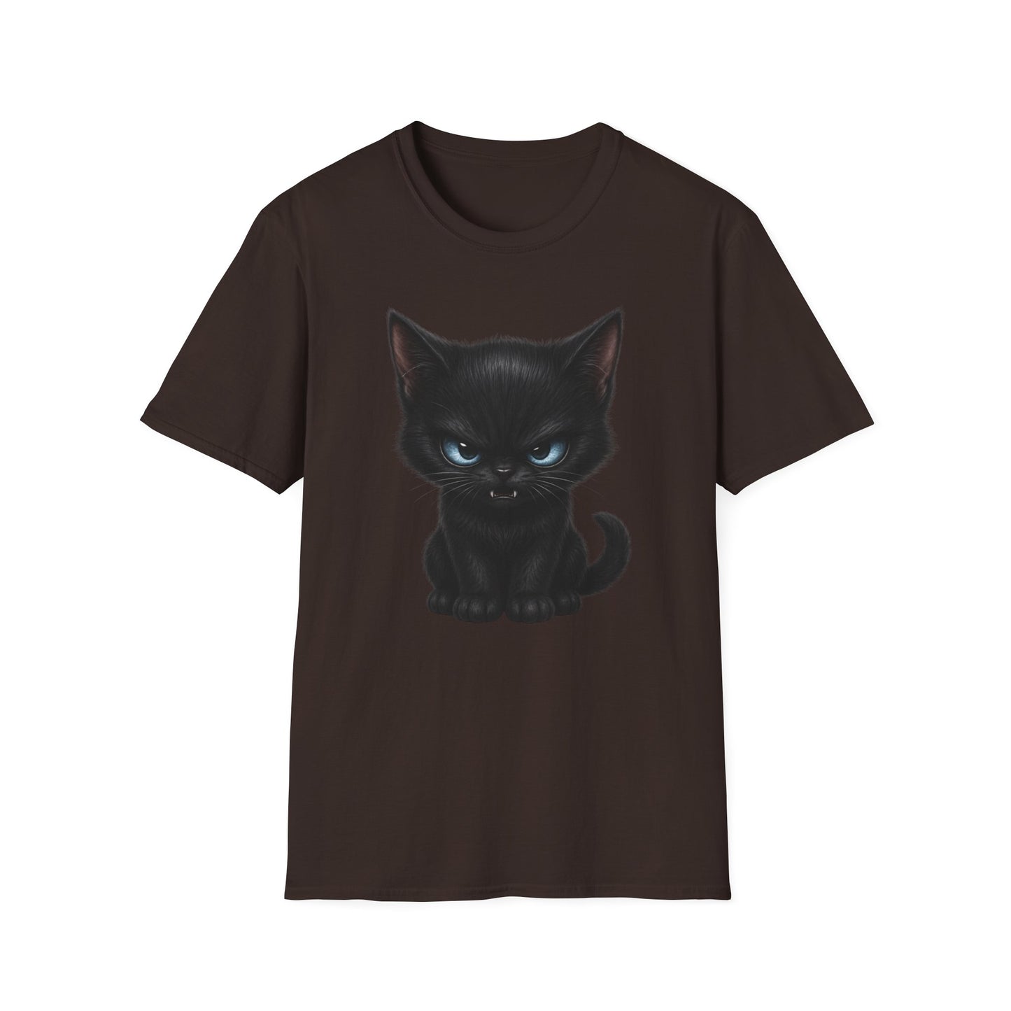 Black Angry Kitten T-Shirt — Cute Grumpy Cat Graphic Tee
