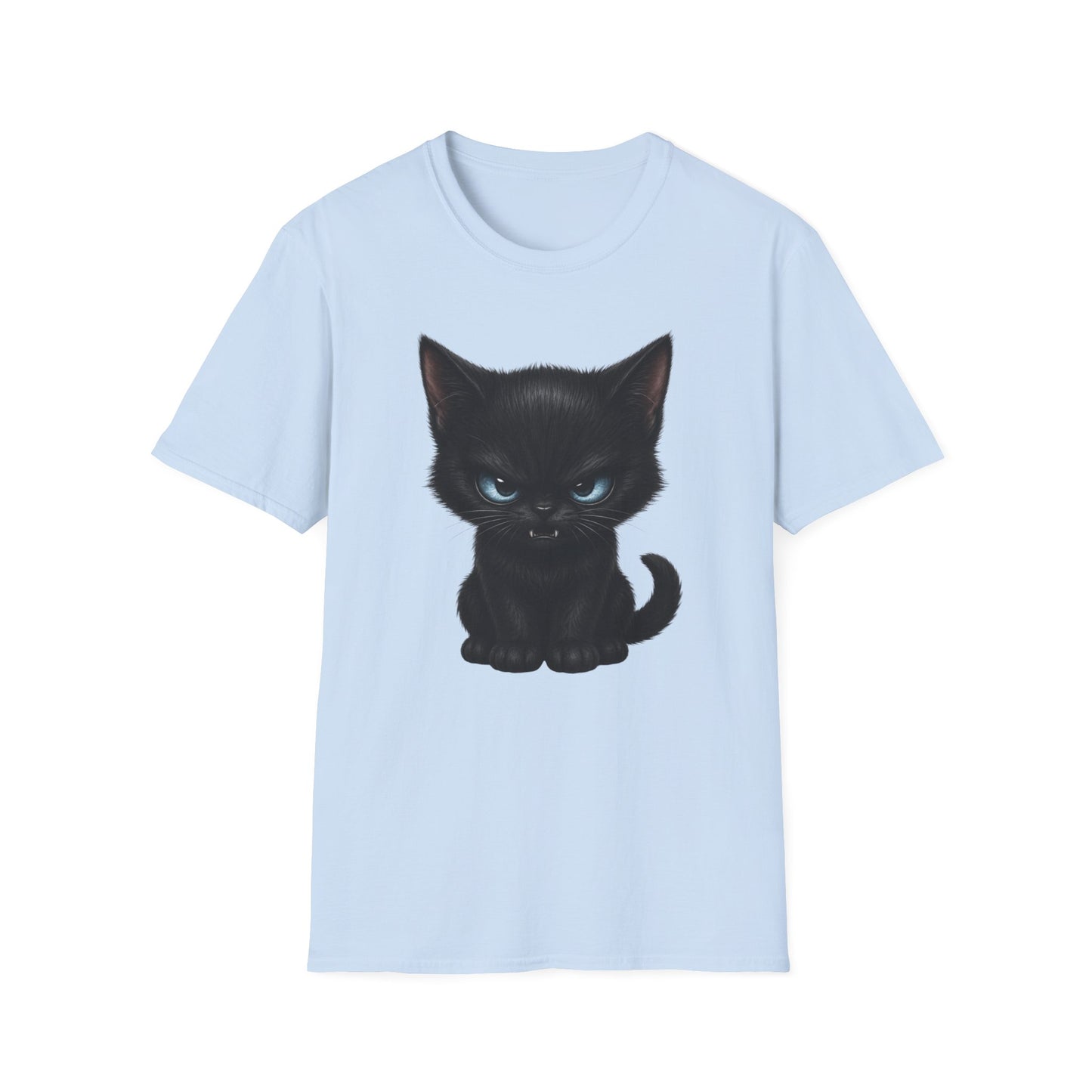 Black Angry Kitten T-Shirt — Cute Grumpy Cat Graphic Tee
