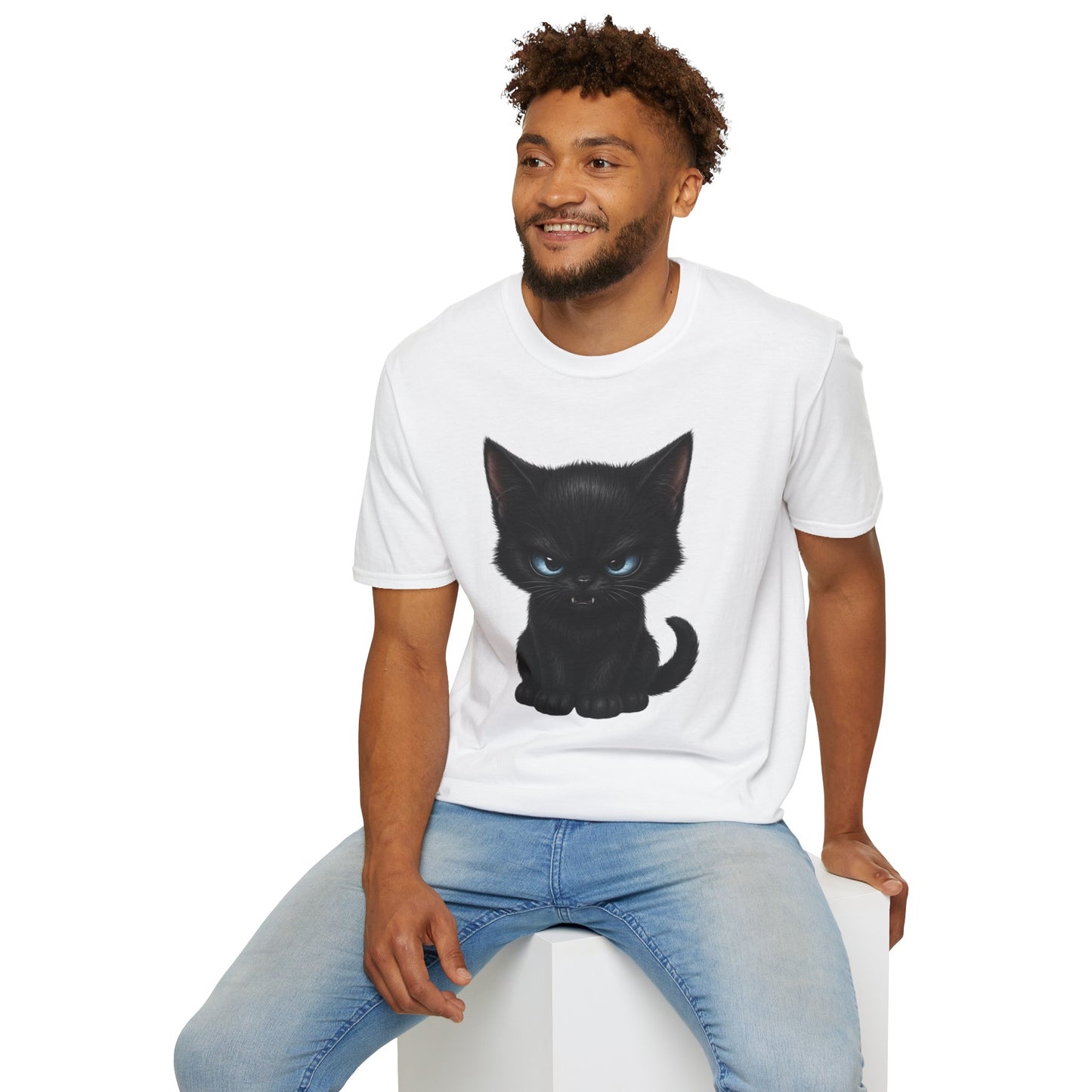 Black Angry Kitten T-Shirt — Cute Grumpy Cat Graphic Tee