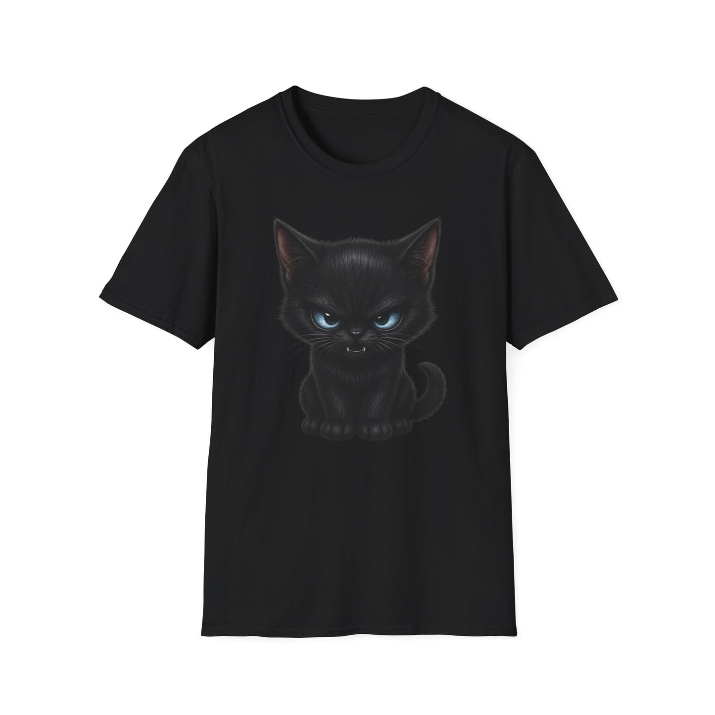 Black Angry Kitten T-Shirt — Cute Grumpy Cat Graphic Tee