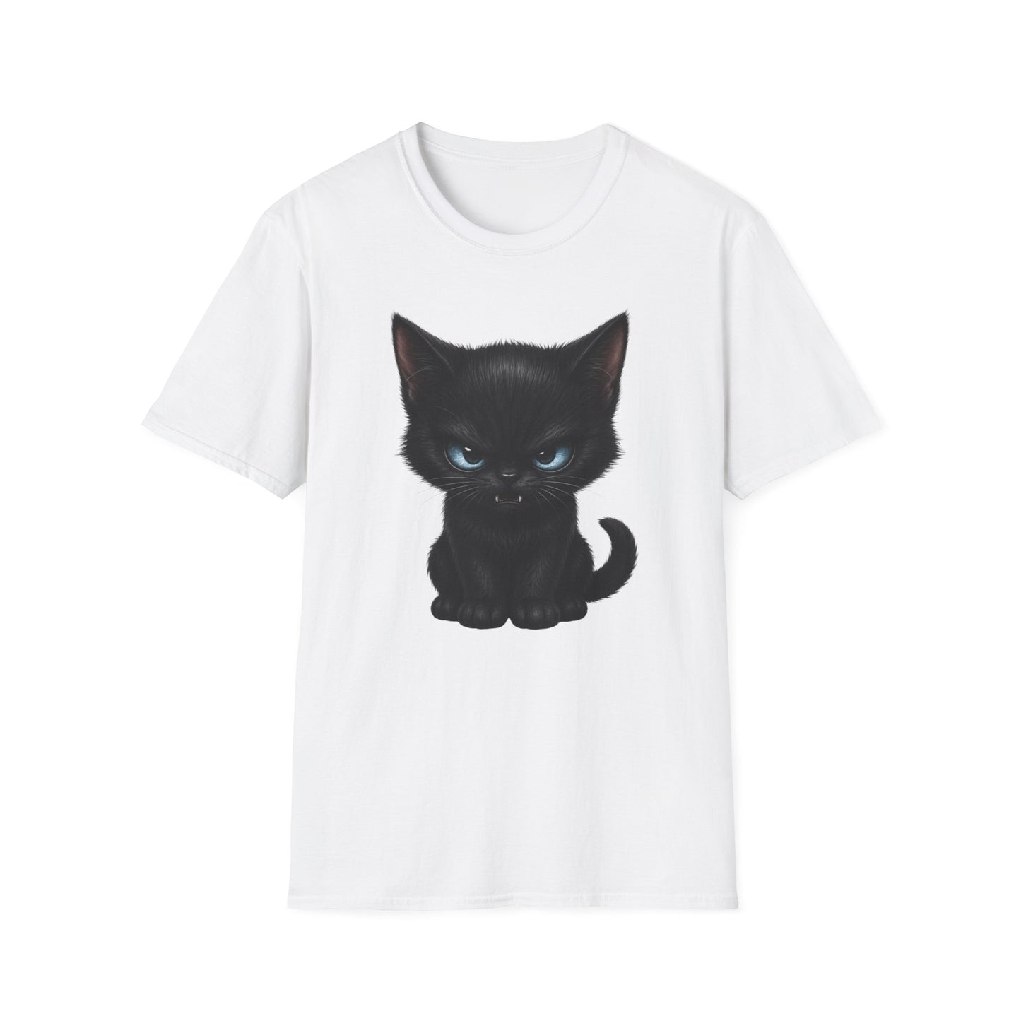 Black Angry Kitten T-Shirt — Cute Grumpy Cat Graphic Tee