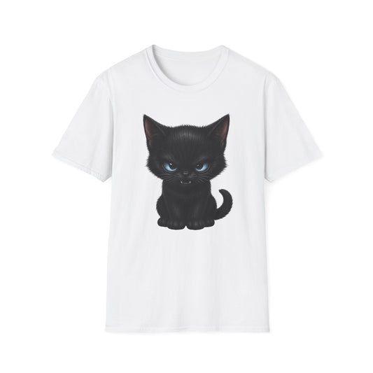 Black Angry Kitten T-Shirt — Cute Grumpy Cat Graphic Tee