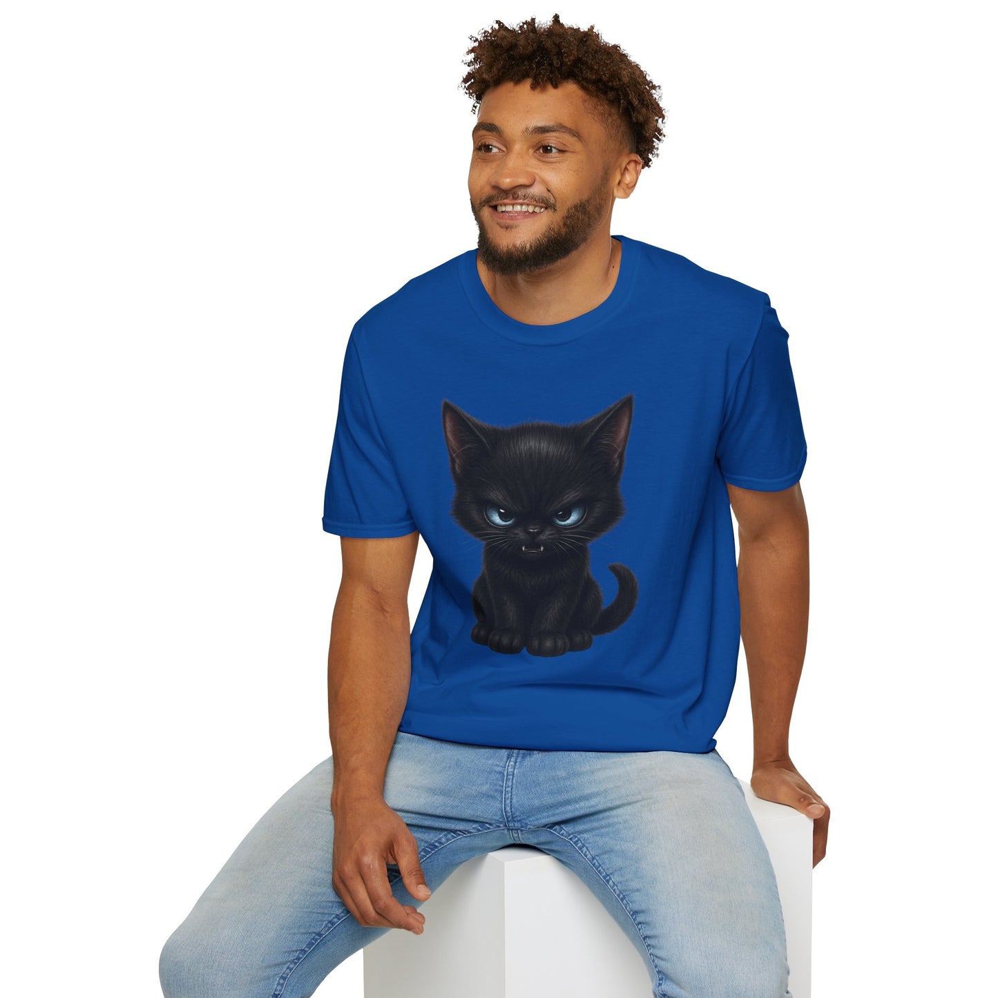 Black Angry Kitten T-Shirt — Cute Grumpy Cat Graphic Tee